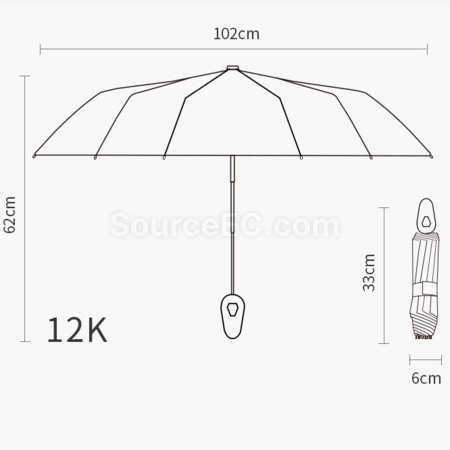 Customization Eggshell Handle Fully Automatic Folding Umbrella Promotional Products