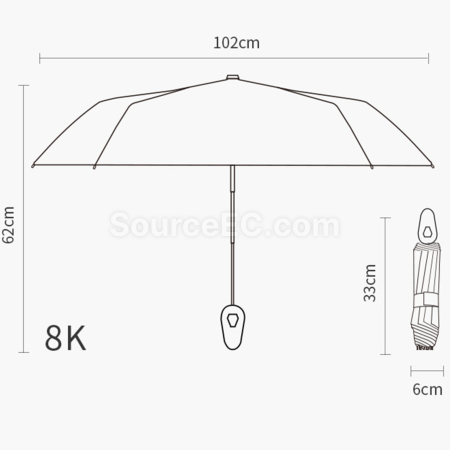 Customization Eggshell Handle Fully Automatic Folding Umbrella Promotional Products