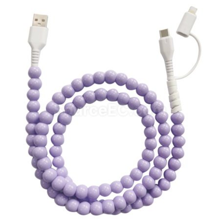 Customization One to two colored bead charging cable Promotional Products