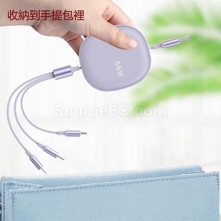 Customization 66W 3-in-1 Retractable Charging Cable Promotional Products