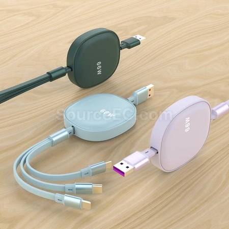 Customization 66W 3-in-1 Retractable Charging Cable Promotional Products
