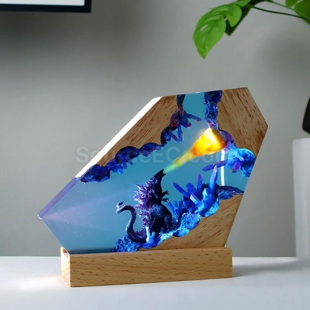 Customization Solid Wood Resin Night Light Art Ornaments Promotional Products