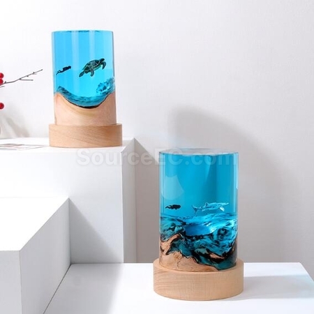 Customization Solid Wood Resin Night Light Art Ornaments Promotional Products