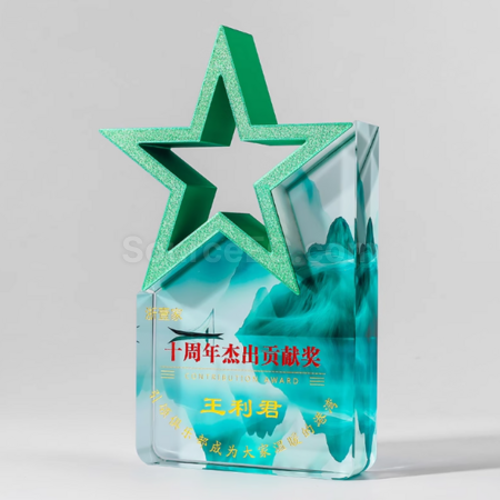 Customization Colorful Five-Star Crystal Trophy Promotional Products