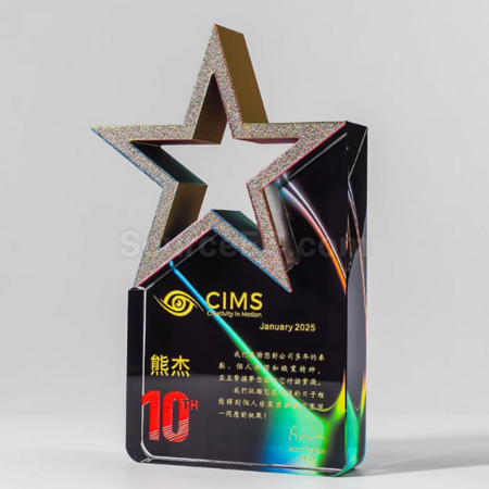 Customization Colorful Five-Star Crystal Trophy Promotional Products