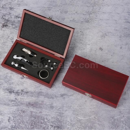 Customization High-Grade Stainless Steel Bottle Opener Set With Bamboo Box Promotional Products