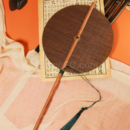 Customization Rotatable Bamboo Round Fan Promotional Products