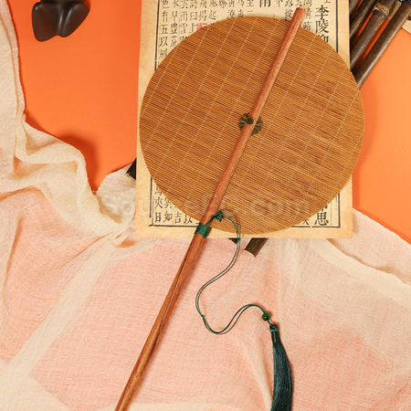 Customization Rotatable Bamboo Round Fan Promotional Products
