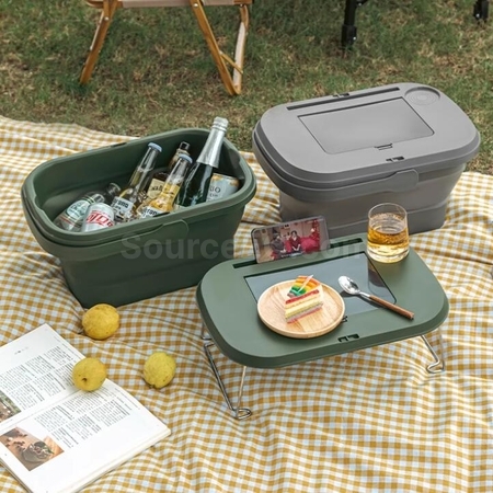 Customization Multifunctional Portable Table Basket With Cutlery Storage Box Promotional Products