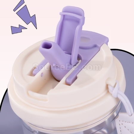 Customization Portable Sports Double Drinking Straw Cup Promotional Products