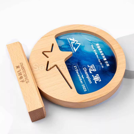 Customization Solid Wood Crystal Award Promotional Products