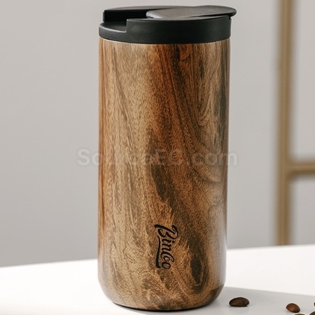 Customization Wood Grain Portable Thermos Cup Promotional Products