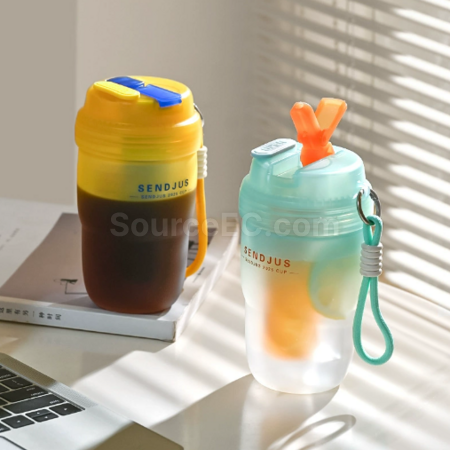Customization Double - drinking - opening straw water cup Promotional Products