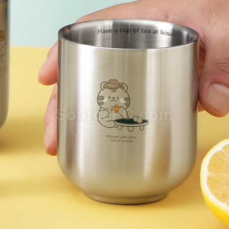 Customization 304 Stainless Steel Double Layer Water Cup Promotional Products