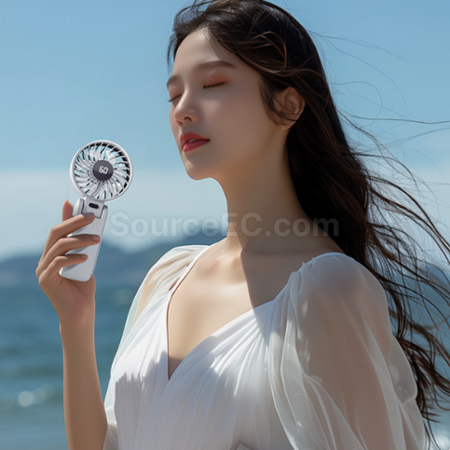 Customization Neck Folding Digital Display Fan Promotional Products