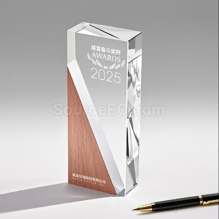 Customization Solid Wood Crystal Trophy Promotional Products
