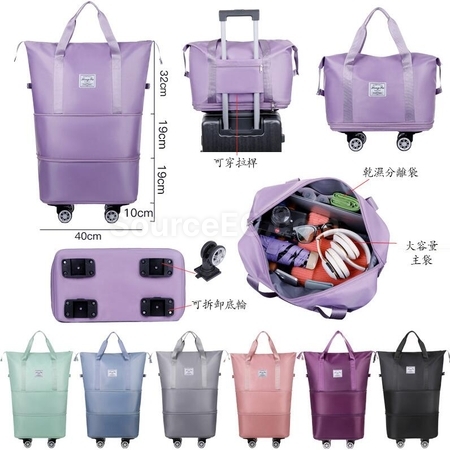 Customization Large Capacity Universal Wheel Dry And Wet Separation Expandable Waterproof Luggage Bag Promotional Products