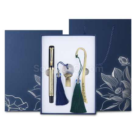 Customization Elegant Ancient Style USB Flash Drive Business Gift Set Promotional Products