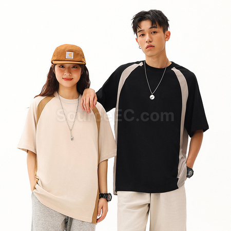 Customization Contrasting Color Summer T-shirt Promotional Products