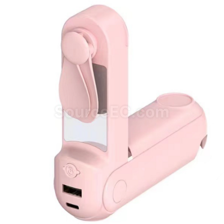 Customization Five-in-one power bank with mirror, flashlight, stand, and mini fan Promotional Products