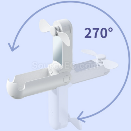 Customization Five-in-one power bank with mirror, flashlight, stand, and mini fan Promotional Products