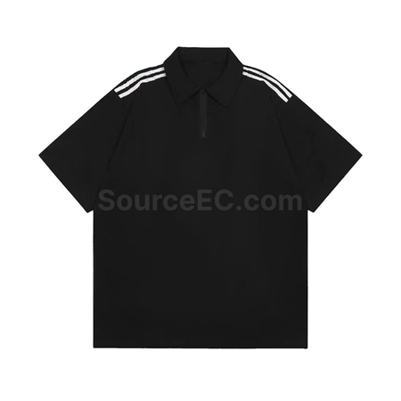 Customization Striped Zippered Polo Shirt Promotional Products
