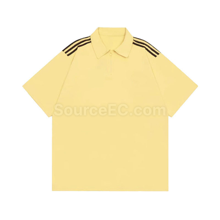 Customization Striped Zippered Polo Shirt Promotional Products