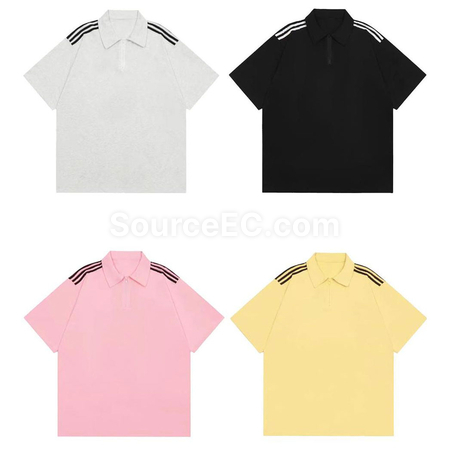 Customization Striped Zippered Polo Shirt Promotional Products