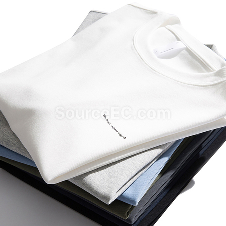 Customization 300g Heavyweight Solid Color Short-sleeved T-shirt Promotional Products