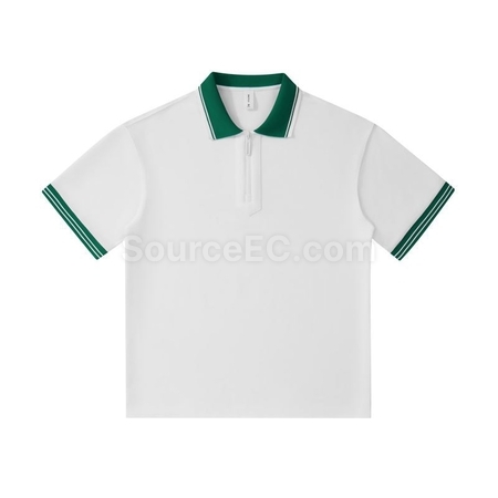 Customization 240g Japanese Retro Collar Zipper Color-Blocked Polo Shirt Promotional Products