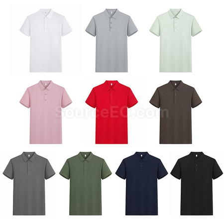 Customization Jacquard Cotton Seamless Solid Color Polo Shirt Promotional Products