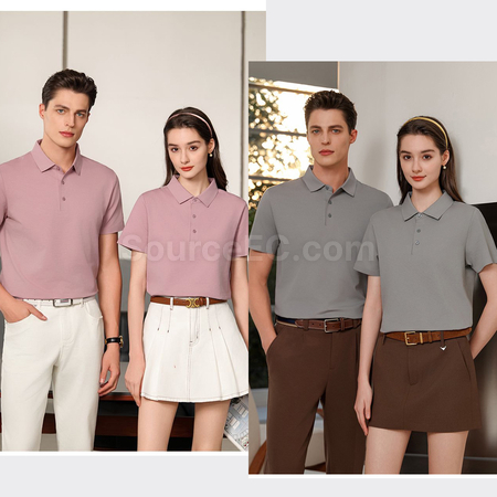 Customization Jacquard Cotton Seamless Solid Color Polo Shirt Promotional Products