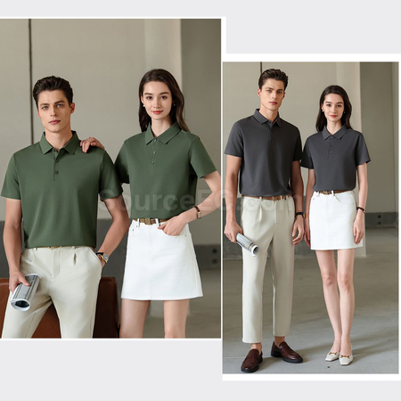 Customization Jacquard Cotton Seamless Solid Color Polo Shirt Promotional Products