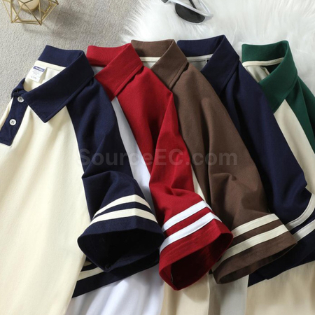 Customization Vintage Patchwork Polo Shirt Promotional Products