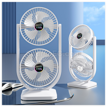Double Head Desktop Fan