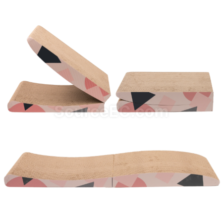 Corrugated paper folding and lengthened cat scratching board