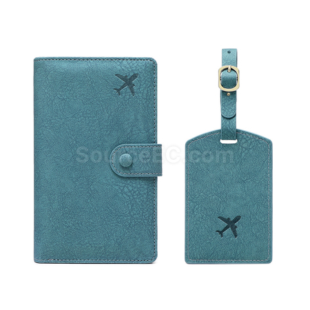 Customization PU Luggage Tag and Passport Case Gift Set Promotional Products