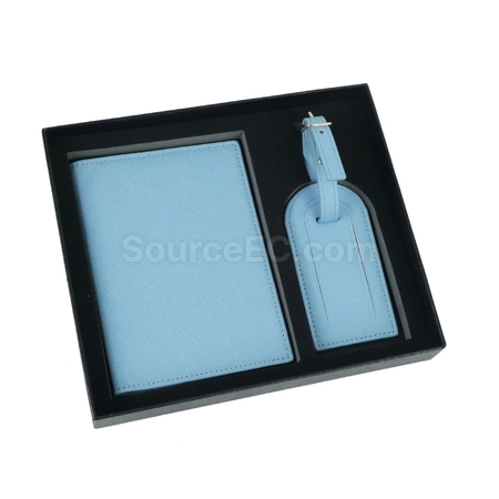Customization PU Luggage Tag and Passport Case Gift Set Promotional Products