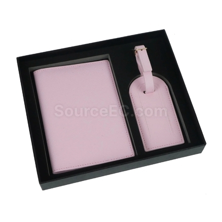 Customization PU Luggage Tag and Passport Case Gift Set Promotional Products