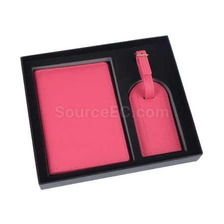 Customization PU Luggage Tag and Passport Case Gift Set Promotional Products