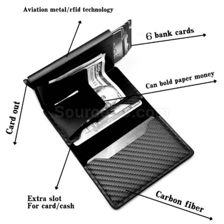 Customization Automatically ejecting RFID card wallet Promotional Products