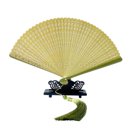 Customization Carved Fragrant Wood Folding Fan Promotional Products