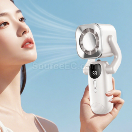 Customization Handheld digital display fan with flashlight Promotional Products