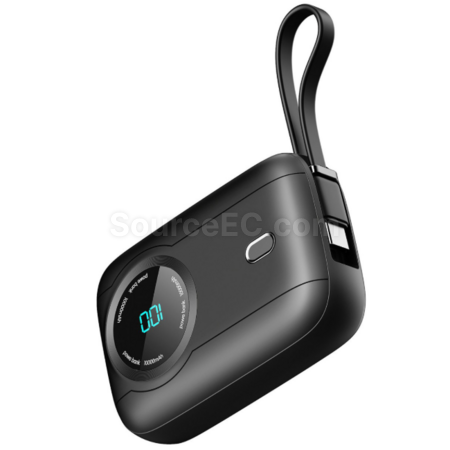 Customization Mini digital display mobile power supply with built-in cable Promotional Products