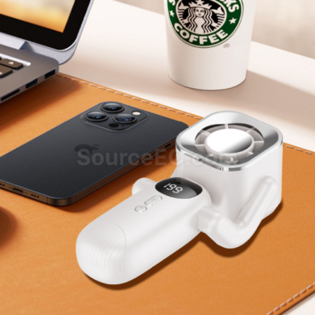 Customization Handheld digital display fan with flashlight Promotional Products