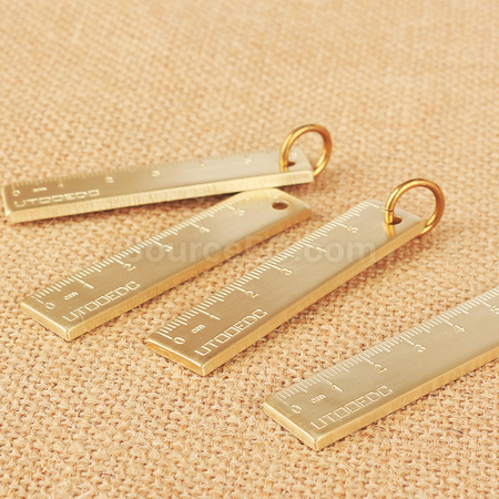 Customization Pure Brass 6cm Small Ruler Keychai Promotional Products
