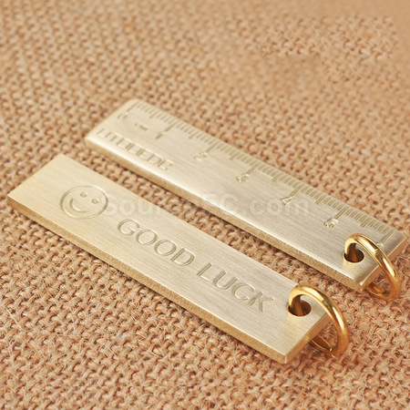Customization Pure Brass 6cm Small Ruler Keychai Promotional Products