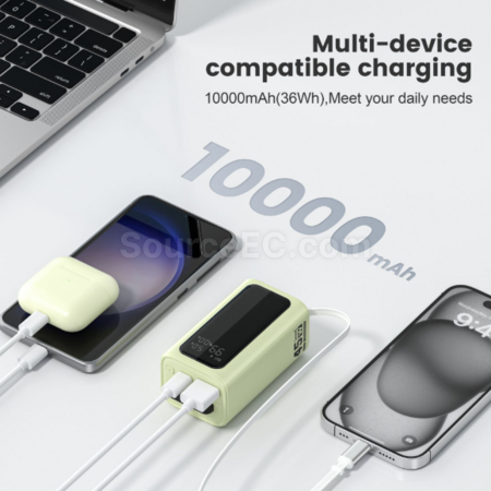 Customization Portable mobile power supply with built-in cable Promotional Products