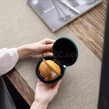 Customization Ugly Orange Portable Ceramic Tea Travel Set Promotional Products