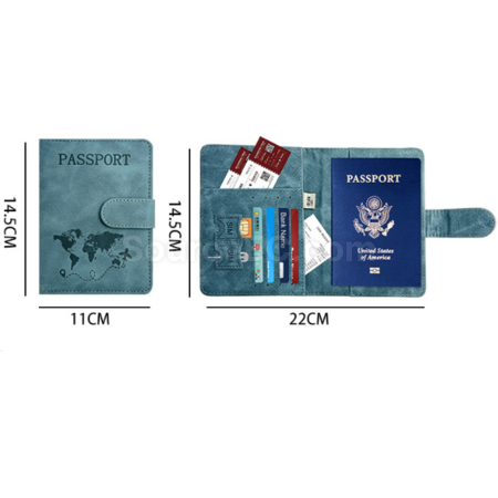 Customization RFID Anti-theft PU Magnetic Snap Passport Cover Promotional Products